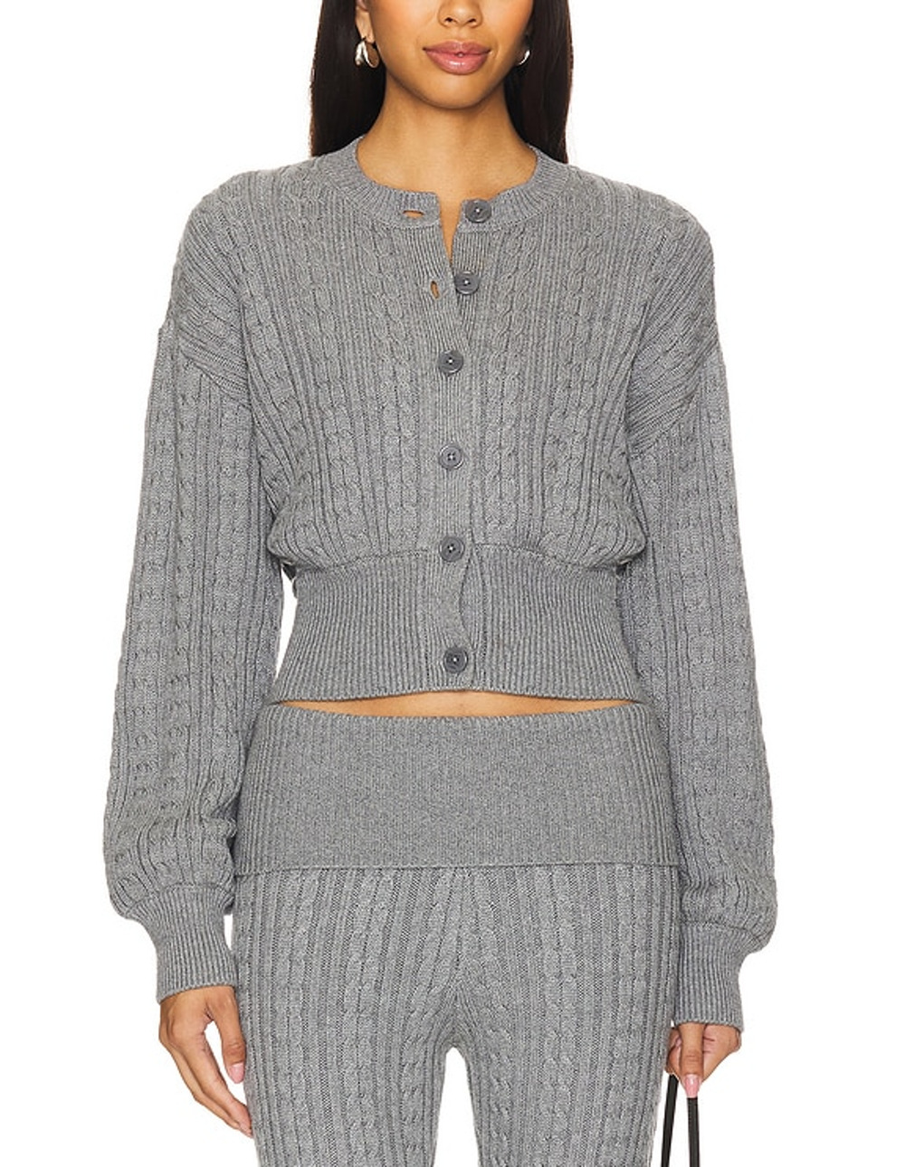 Lovers And Friends Cable Knit Grey Bessie Cardigan Size XS